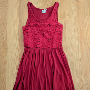 Anthropologie Lilka Red Crochet Dress